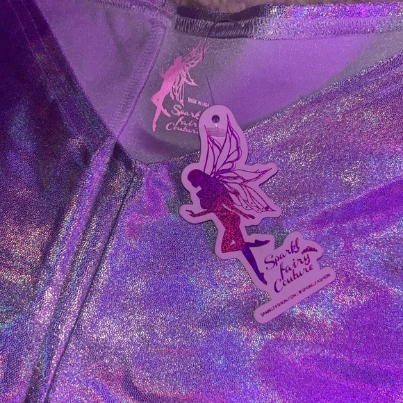 New Silver Holographic Rave Shorts - Picture 2 of 7